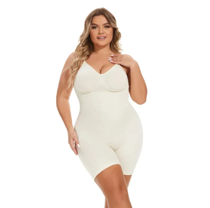 Simple Waist Fitted Belly Contracting And Hip Lifting Exposed Back Beauty Back Boxer Jumpsuit