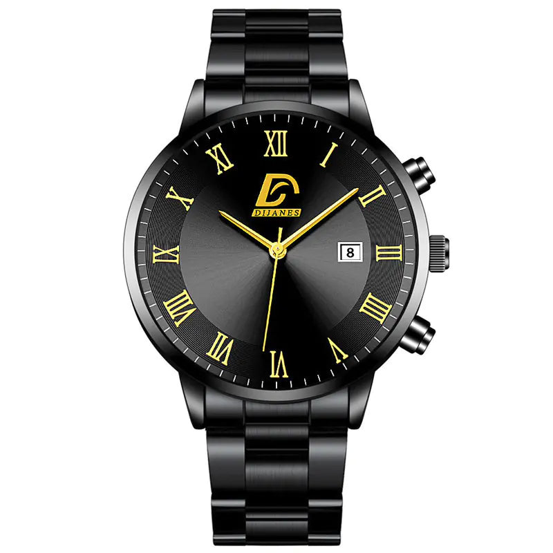 Men's Casual Business Calendar Stainless Steel Watch