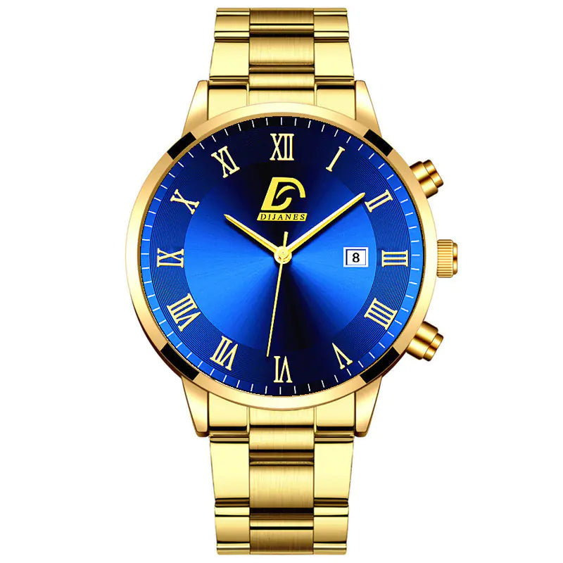 Men's Casual Business Calendar Stainless Steel Watch