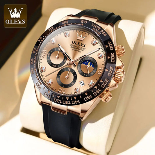 OLEVS Luxury Waterproof Quartz Men's Chronograph Watch