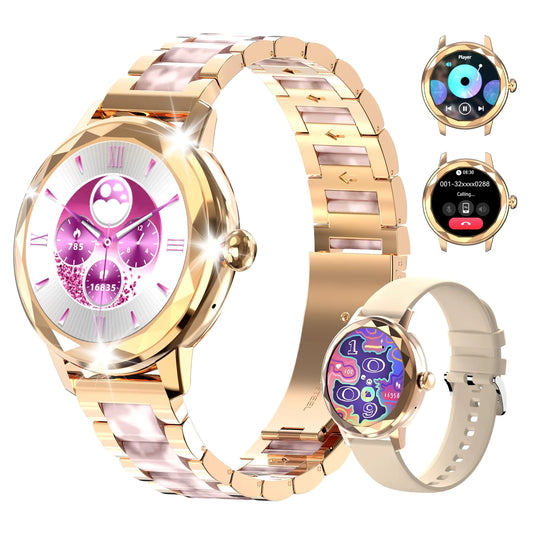 Homailida Smart Watch for Women - Make/Answer Call 1.2" IP67 Waterproof Fitness Watch with Heart Rate SpO2 Sleep Monitor 100+ Sports Modes Activity Tracker Step Counter Smartwatch for iOS Android