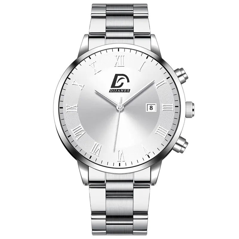 Men's Casual Business Calendar Stainless Steel Watch