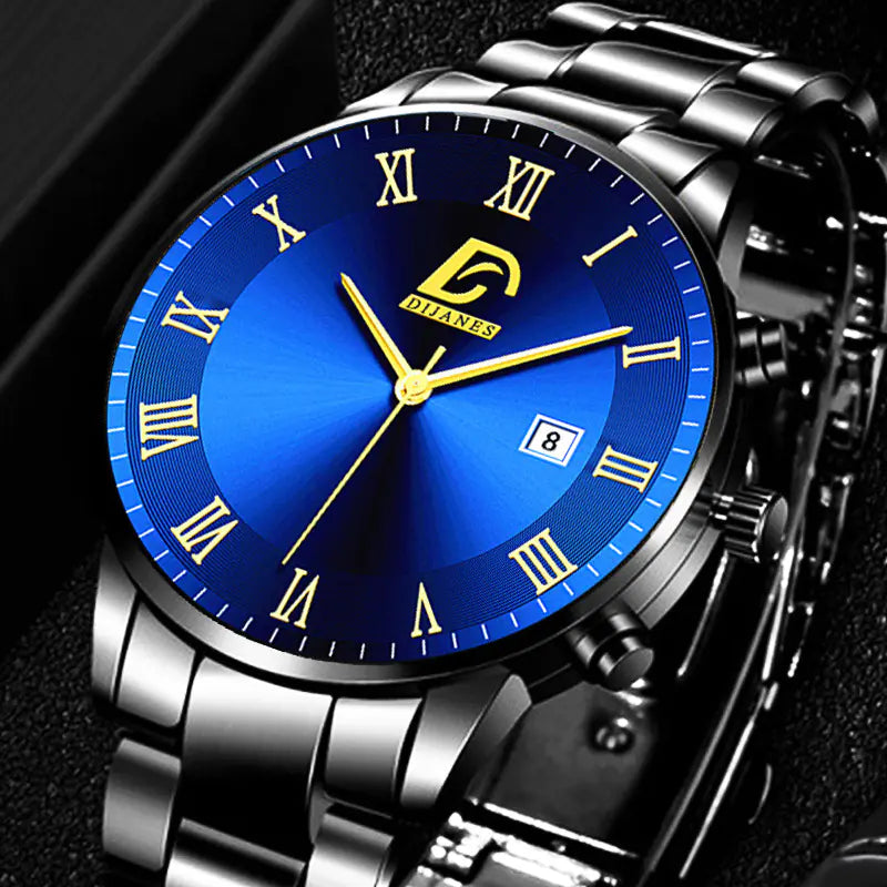 Men's Casual Business Calendar Stainless Steel Watch