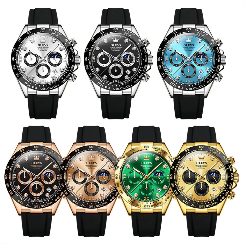 OLEVS Luxury Waterproof Quartz Men's Chronograph Watch