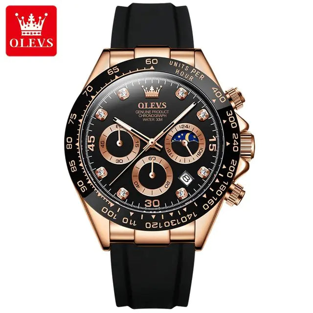 OLEVS Luxury Waterproof Quartz Men's Chronograph Watch