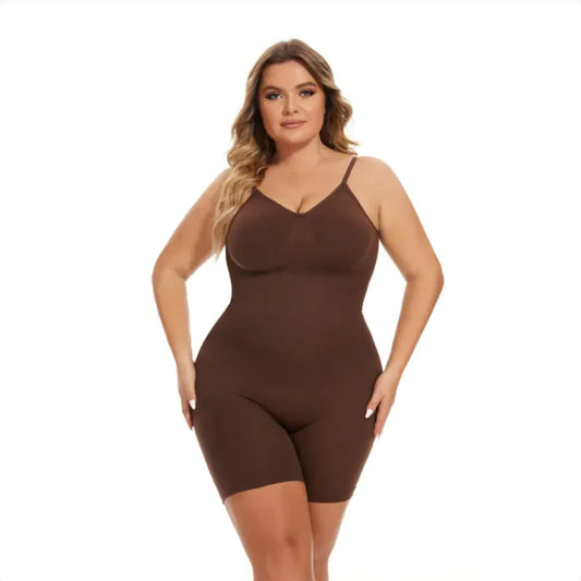 Simple Waist Fitted Belly Contracting And Hip Lifting Exposed Back Beauty Back Boxer Jumpsuit