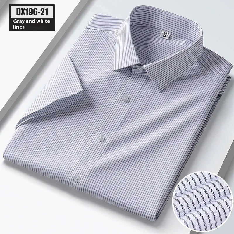 Striped Short-sleeved Shirt For Men