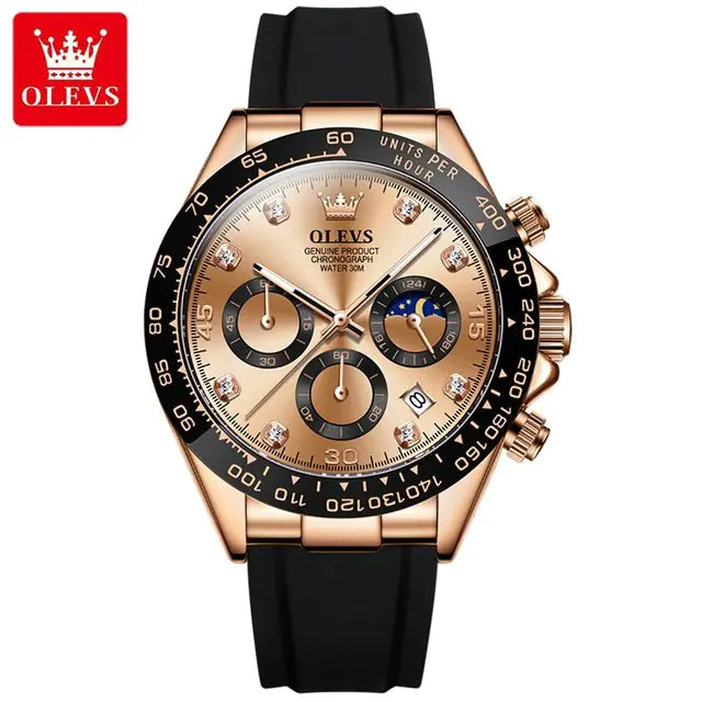 OLEVS Luxury Waterproof Quartz Men's Chronograph Watch