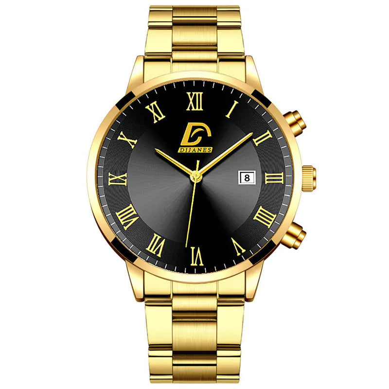 Men's Casual Business Calendar Stainless Steel Watch