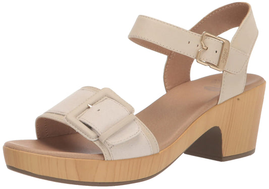 Dr. Scholls Shoes Womens Felicity Too Block Heel Sandal Seashell Beige 9 M